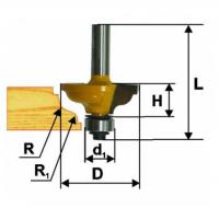Фреза кромочная калевочная d 41.3 х 19, r4.8/6, хв.8 мм