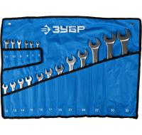 Набор ключей комбинированных, Cr-V сталь, хромированный, 18шт. (6-32мм)