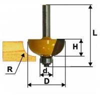Фреза кромочная калевочная d 22.2 х 13, r4.8, хв.8 мм