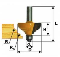 Фреза кромочная калевочная d 28.6 х 13, r4, хв.8 мм