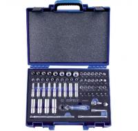Набор торцевых головок с принадлежностями 1/4", шестигранные, 4-14 мм, 65 пр.