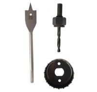 Набор для установки замков ПРАКТИКА коронка 55 х 20 мм, перовое сверло 22 мм блистер