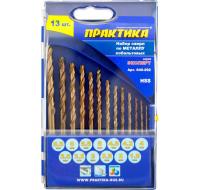 Набор сверл по металлу ПРАКТИКА "Эксперт", кобальтовые, 13 шт 1,5-6,5 + 3,2, 4,2 мм ПРО кассета