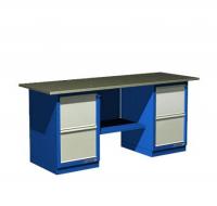 Верстак 2-тумб., тумба с 2 ящиками Roller, стол.оцинк. -синий