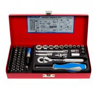Набор торцевых головок с принадлежностями 1/4", шестигранные, 4-14 мм, 51 пр.