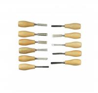 Стамески фигурные MINI набор с деревянной ручкой 11 шт