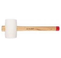 Киянка резиновая 340 гр., белая, с деревянной ручкой
