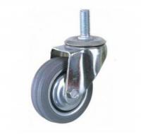 Колесо поворотное c тормозом, серая резина, опора со штырем Sсtgb93, до 70кг