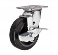 Колесо поворотное, большегрузное, обрезиненное, c тормозом, SCdb80n, до 270кг