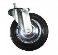 Колесо промышленное поворотное, черная резина, болт крепление SCt80, до 150кг