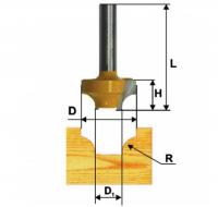 Фреза  пазовая фасонная d 31.8 х 16, r9.5, хв.8 мм