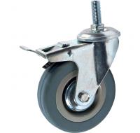 Колесо поворотное, серая резина, крепленый болт М12 Sсgb42, до 80кг