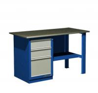 Верстак 1-тумб., тумба с 3 ящиками Roller, стол.оцинк.-синий
